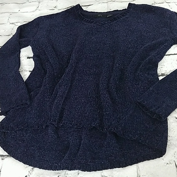 NWOT RDI Purple Chenille hi lo sweater sz Xl - Picture 1 of 5